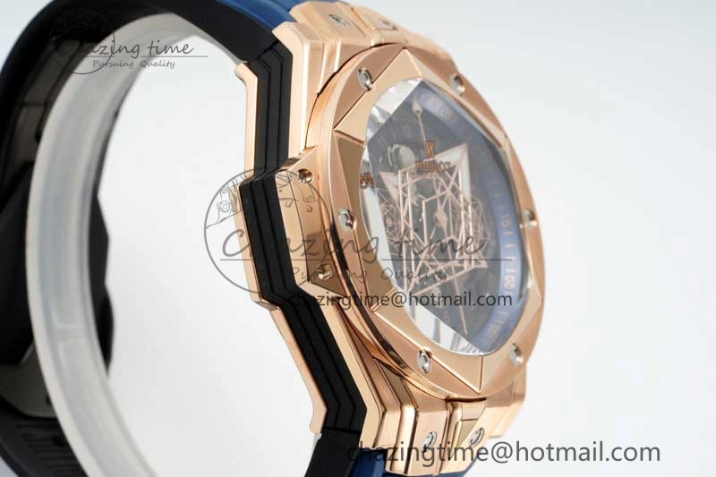 Sophisticated Big Bang Sang Bleu II Chrono RG BBF Best Edition Blue Dial on Blue Gummy Strap A 6751