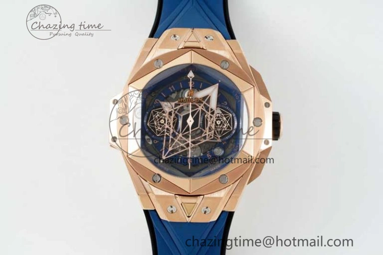 Sophisticated Big Bang Sang Bleu II Chrono RG BBF Best Edition Blue Dial on Blue Gummy Strap A 6751