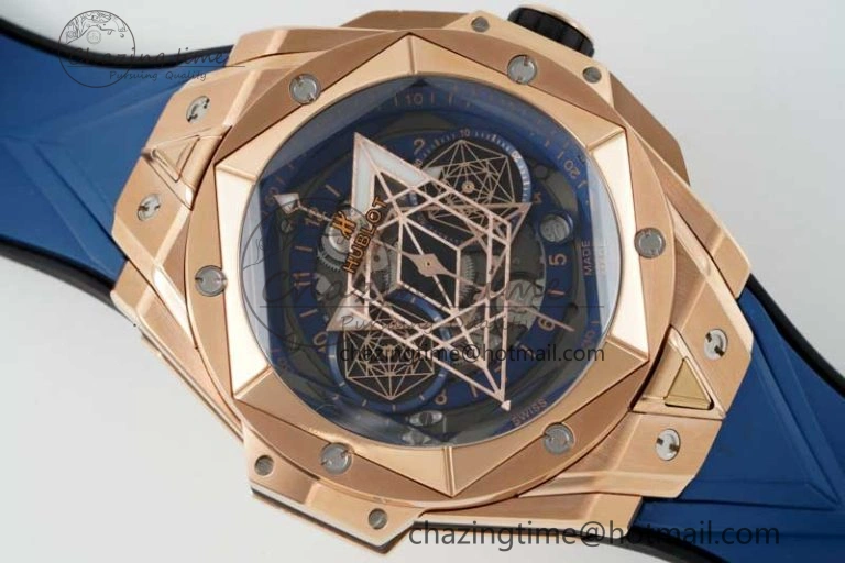 Sophisticated Big Bang Sang Bleu II Chrono RG BBF Best Edition Blue Dial on Blue Gummy Strap A 6751