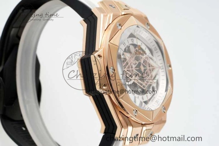 GoodFit Big Bang Sang Bleu II Chrono RG BBF Best Edition White Dial on White Gummy Strap A 6755