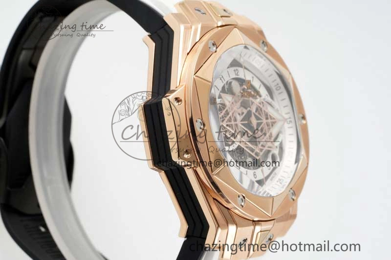 GoodFit Big Bang Sang Bleu II Chrono RG BBF Best Edition White Dial on White Gummy Strap A 6755