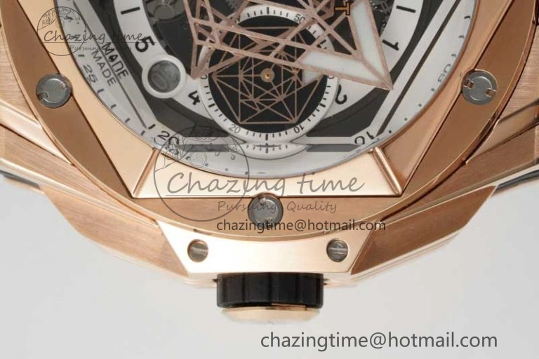 GoodFit Big Bang Sang Bleu II Chrono RG BBF Best Edition White Dial on White Gummy Strap A 6755
