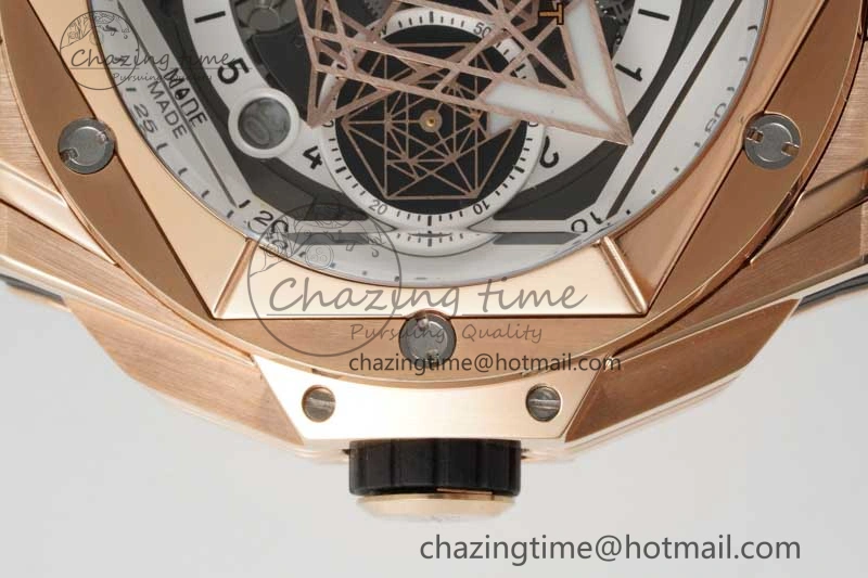 GoodFit Big Bang Sang Bleu II Chrono RG BBF Best Edition White Dial on White Gummy Strap A 6755