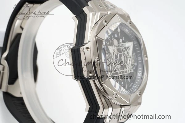 Youthful Big Bang Sang Bleu II Chrono SS BBF Best Edition Black Dial on Black Gummy Strap A 6749
