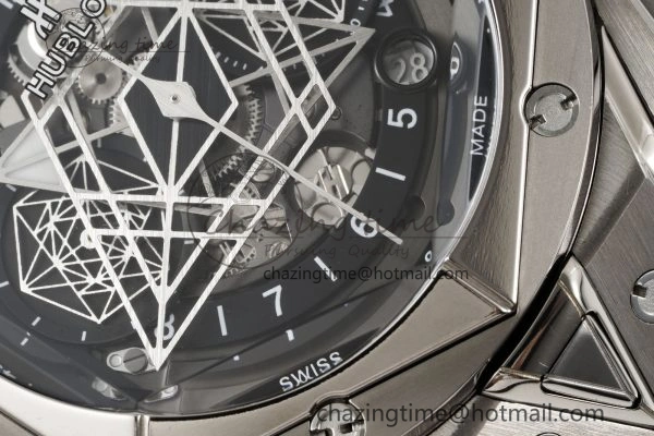 Youthful Big Bang Sang Bleu II Chrono SS BBF Best Edition Black Dial on Black Gummy Strap A 6749