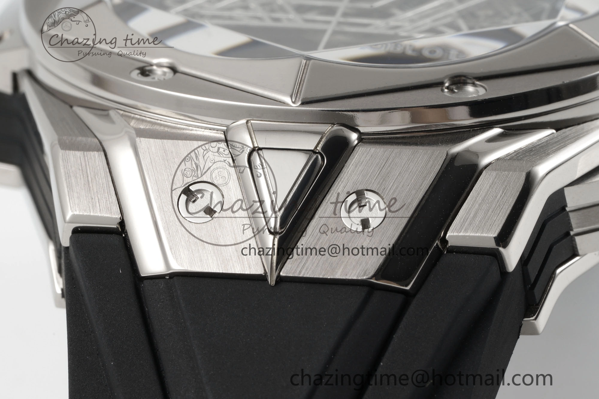 Youthful Big Bang Sang Bleu II Chrono SS BBF Best Edition Black Dial on Black Gummy Strap A 6749