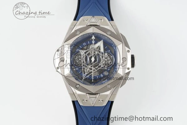 Premium Big Bang Sang Bleu II Chrono SS BBF Best Edition Blue Dial on Blue Gummy Strap A 6752