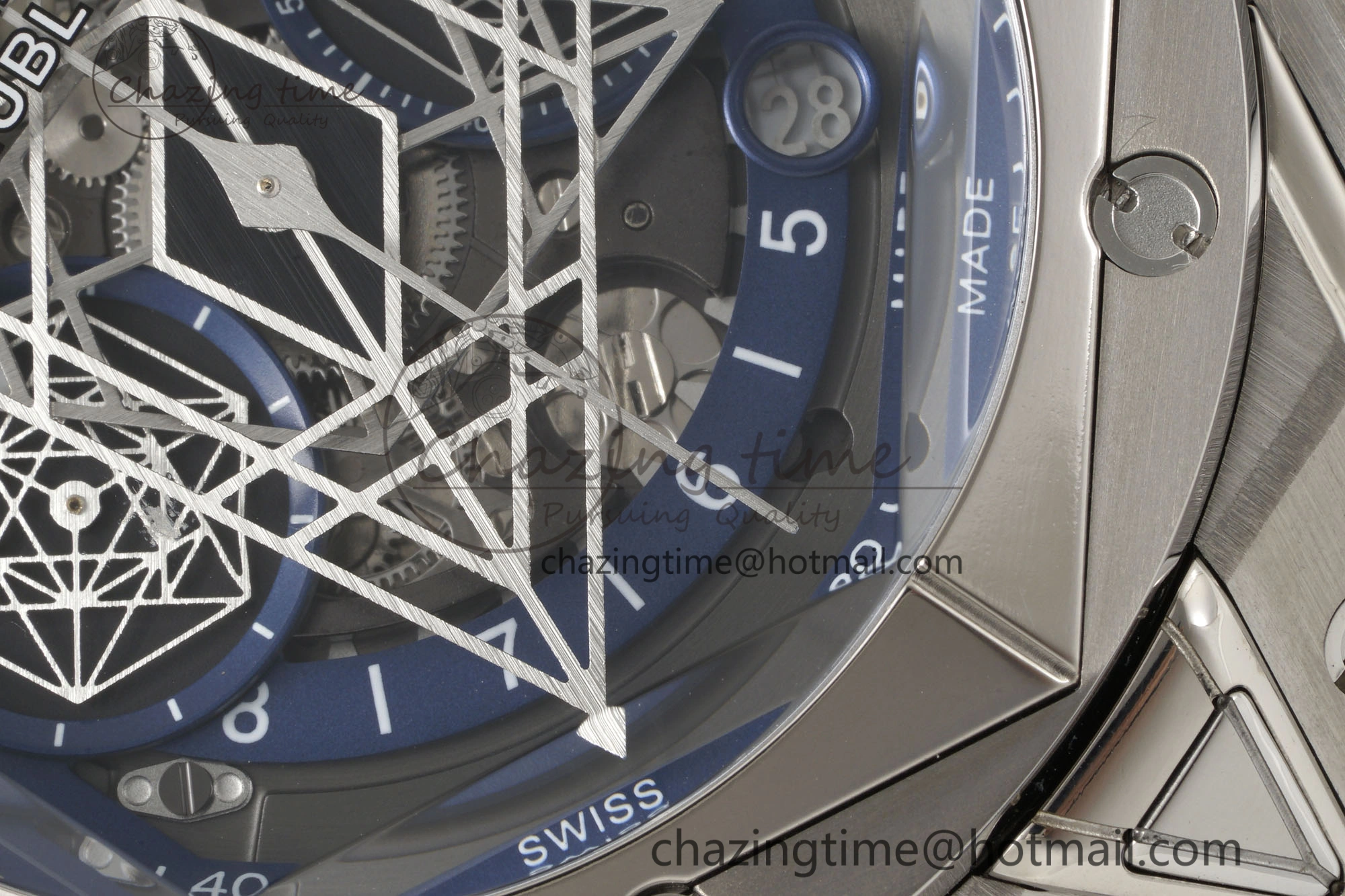 Premium Big Bang Sang Bleu II Chrono SS BBF Best Edition Blue Dial on Blue Gummy Strap A 6752
