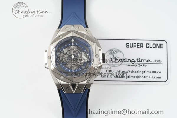 Premium Big Bang Sang Bleu II Chrono SS BBF Best Edition Blue Dial on Blue Gummy Strap A 6752