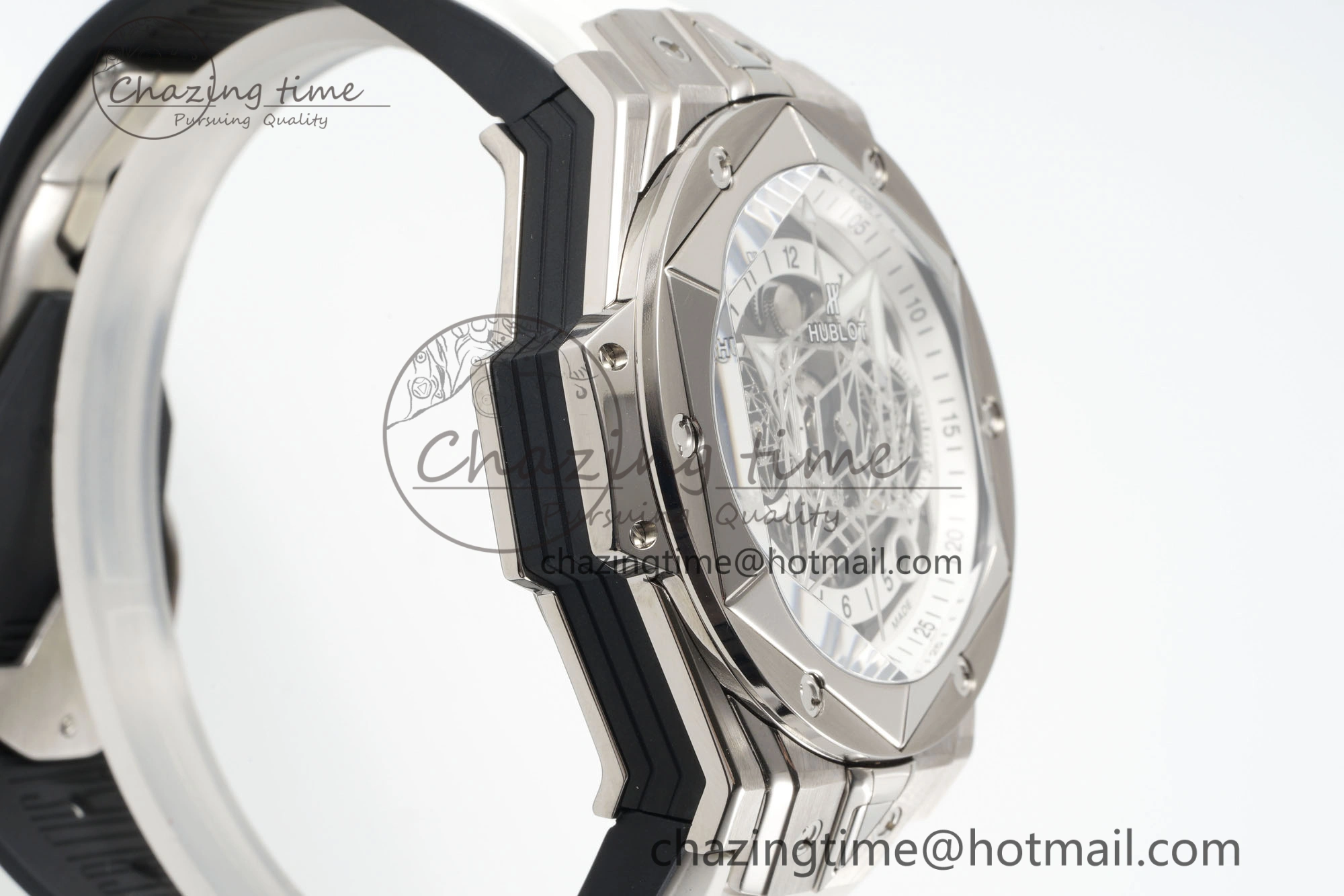 GoodFit Big Bang Sang Bleu II Chrono SS BBF Best Edition White Dial on White Gummy Strap A 6750