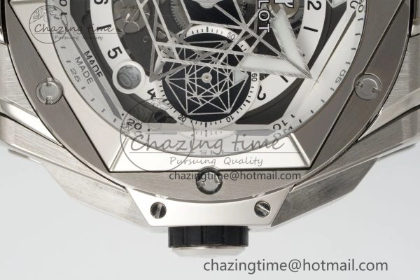 GoodFit Big Bang Sang Bleu II Chrono SS BBF Best Edition White Dial on White Gummy Strap A 6750