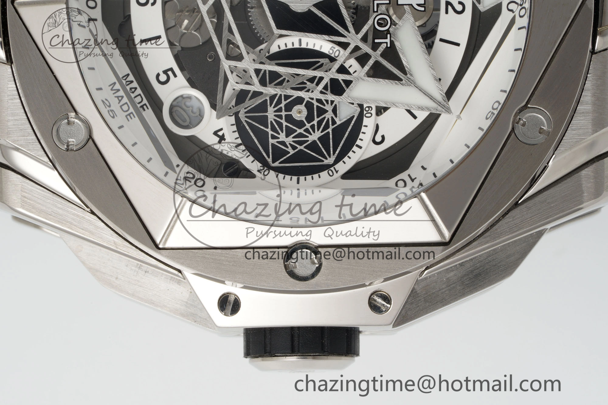 GoodFit Big Bang Sang Bleu II Chrono SS BBF Best Edition White Dial on White Gummy Strap A 6750