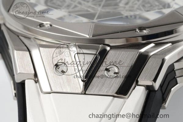 GoodFit Big Bang Sang Bleu II Chrono SS BBF Best Edition White Dial on White Gummy Strap A 6750