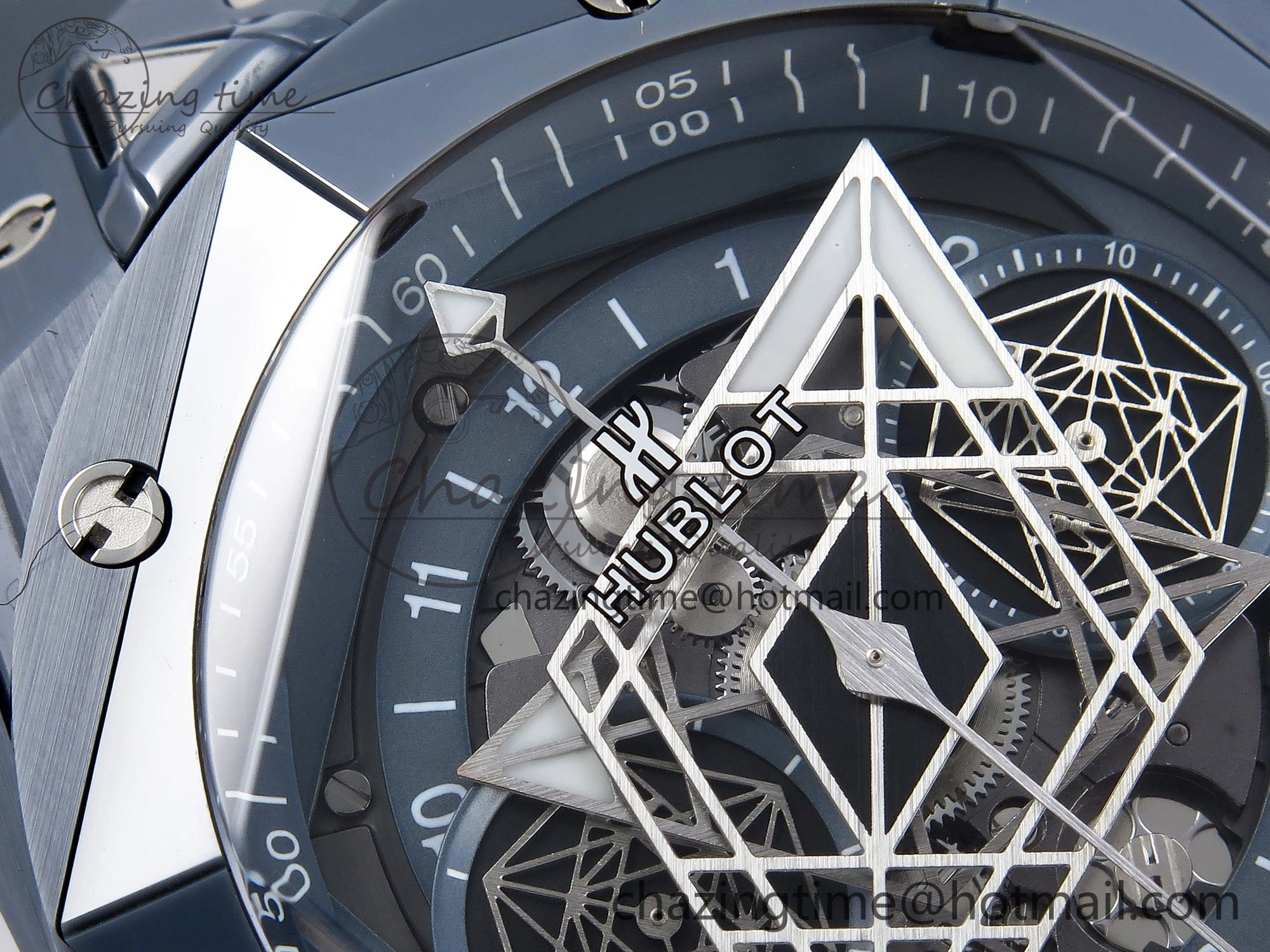 Big Bang Sang Bleu II Gray Ceramic BBF Best Edition on Gray Rubber Strap A Original 6729
