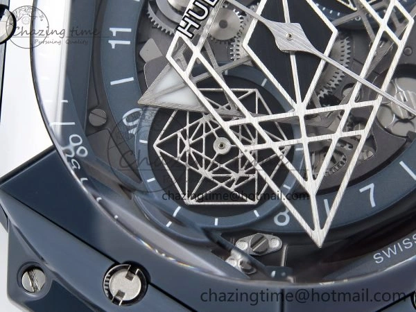 Big Bang Sang Bleu II Gray Ceramic BBF Best Edition on Gray Rubber Strap A Original 6729