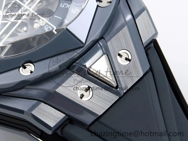 Big Bang Sang Bleu II Gray Ceramic BBF Best Edition on Gray Rubber Strap A Original 6729