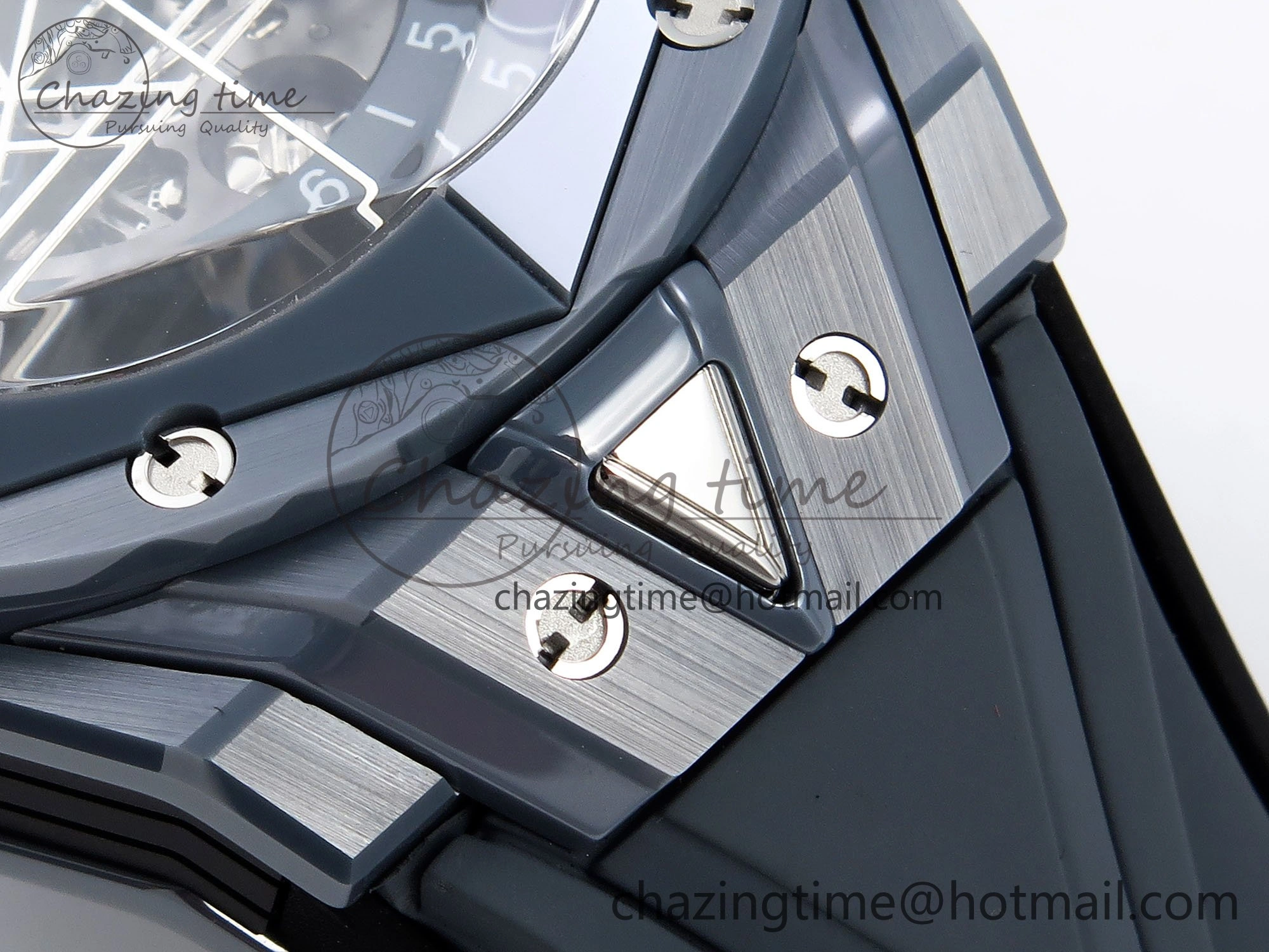 Big Bang Sang Bleu II Gray Ceramic BBF Best Edition on Gray Rubber Strap A Original 6729