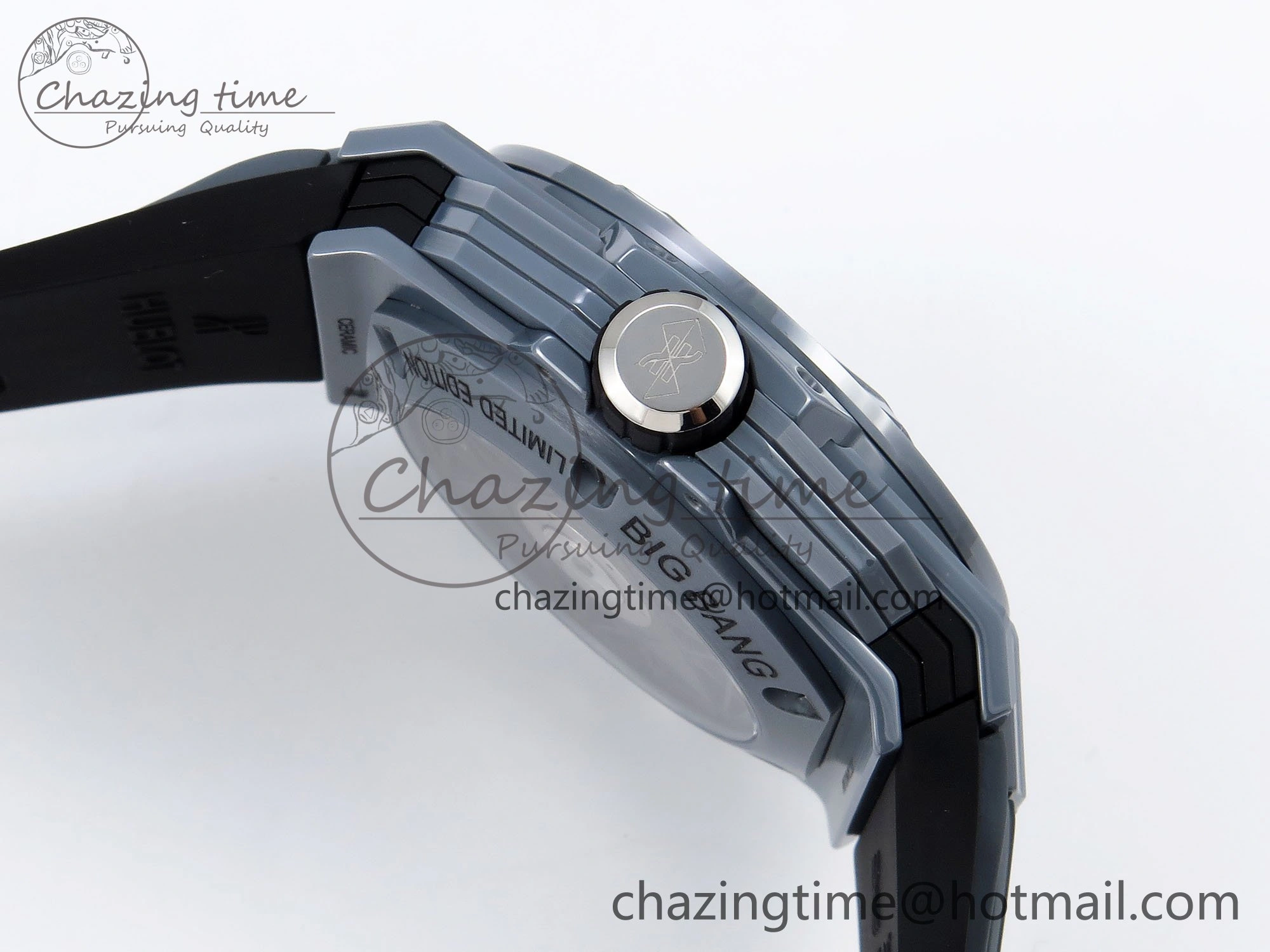 Big Bang Sang Bleu II Gray Ceramic BBF Best Edition on Gray Rubber Strap A Original 6729