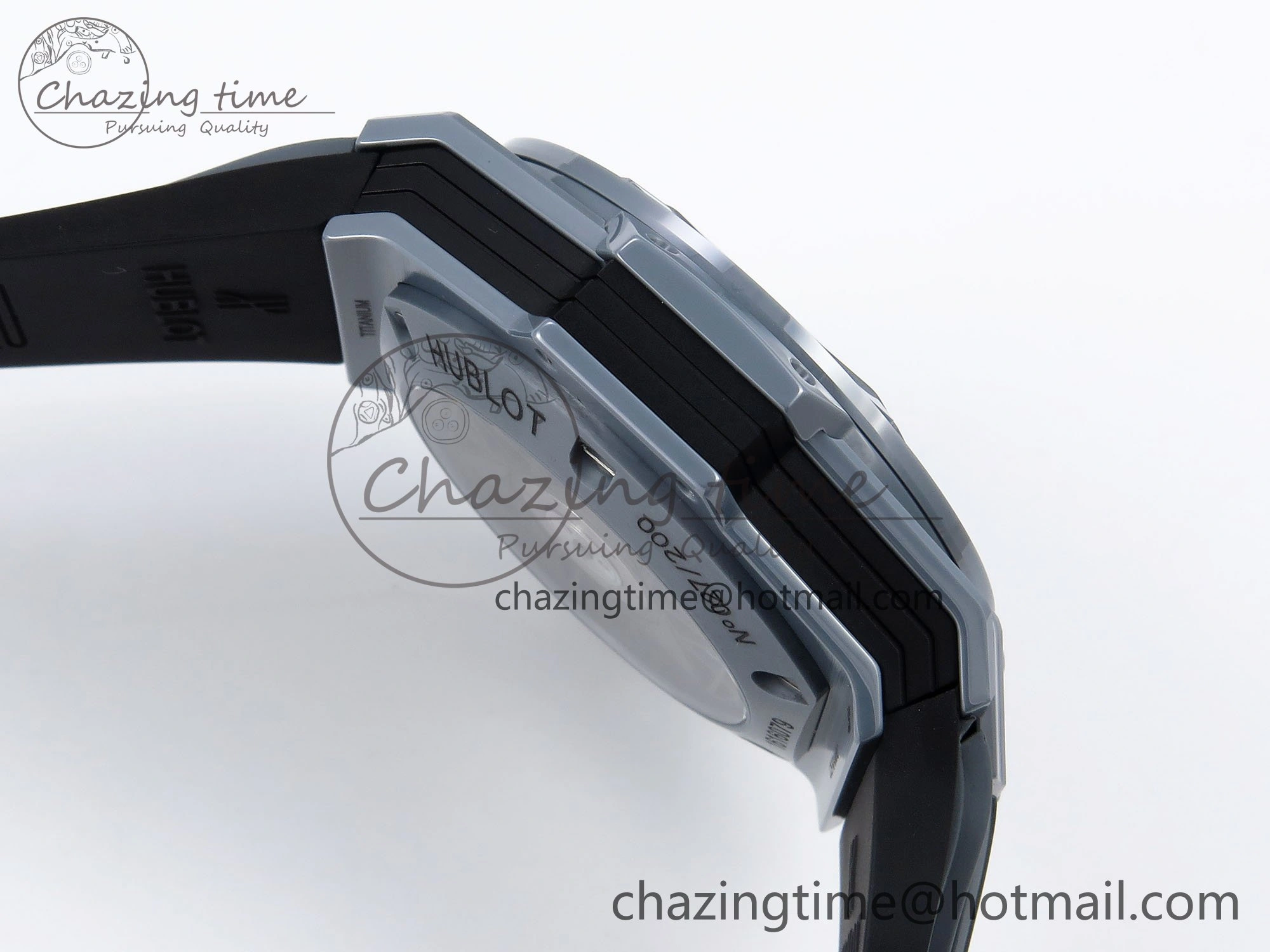 Big Bang Sang Bleu II Gray Ceramic BBF Best Edition on Gray Rubber Strap A Original 6729