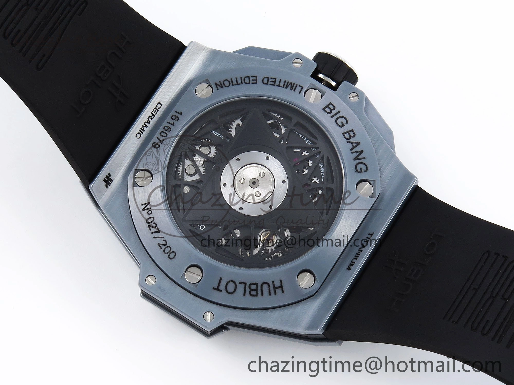 Big Bang Sang Bleu II Gray Ceramic BBF Best Edition on Gray Rubber Strap A Original 6729