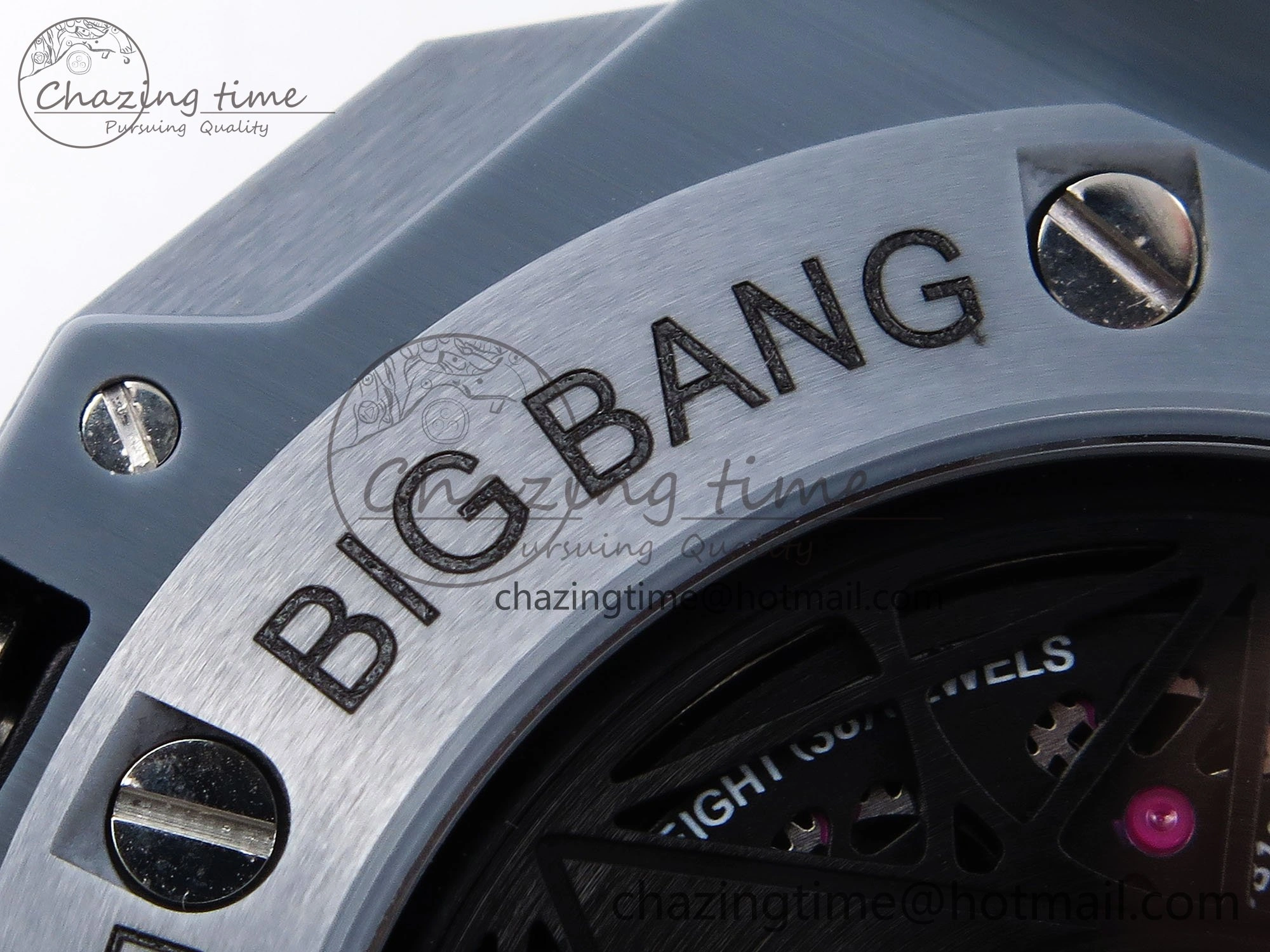 Big Bang Sang Bleu II Gray Ceramic BBF Best Edition on Gray Rubber Strap A Original 6729