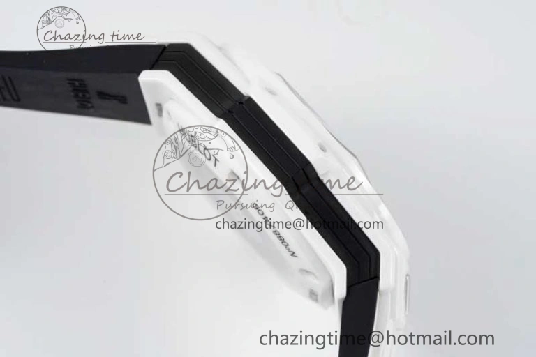Stretchable Big Bang Sang Bleu II White Ceramic RSF Best Edition on White Rubber Strap A 6763