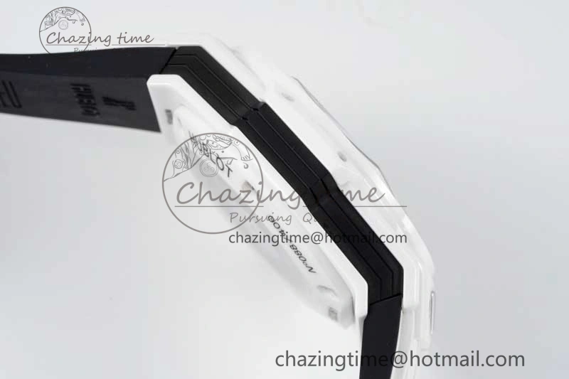 Stretchable Big Bang Sang Bleu II White Ceramic RSF Best Edition on White Rubber Strap A 6763