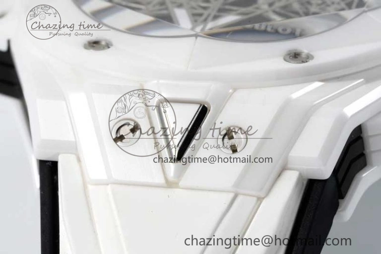 Stretchable Big Bang Sang Bleu II White Ceramic RSF Best Edition on White Rubber Strap A 6763