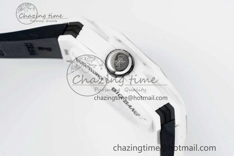 Fashionable Big Bang Sang Bleu II White Ceramic ZF Best Edition on White Rubber Strap A 6768
