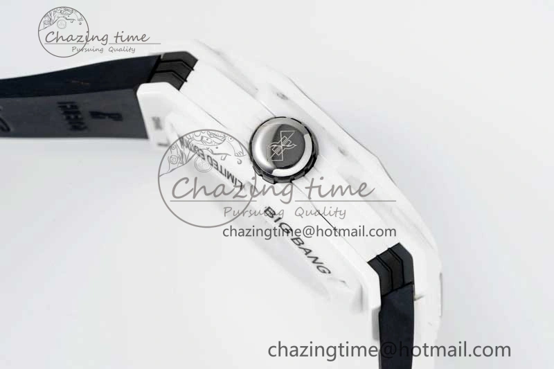 Fashionable Big Bang Sang Bleu II White Ceramic ZF Best Edition on White Rubber Strap A 6768