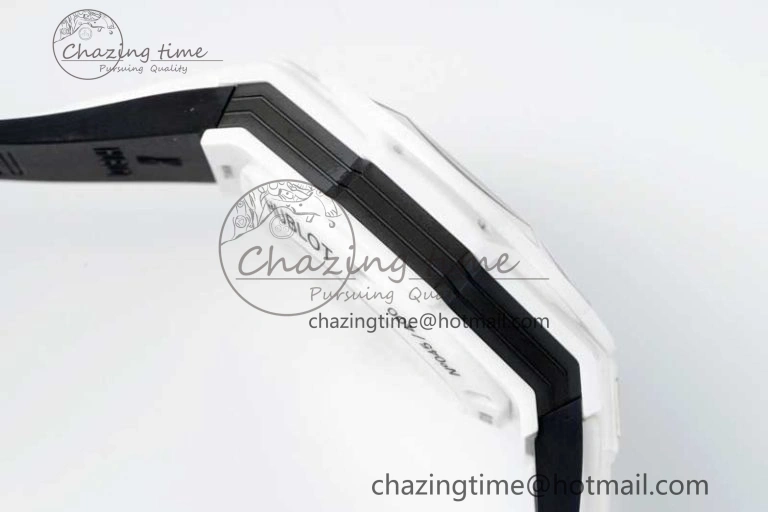 Fashionable Big Bang Sang Bleu II White Ceramic ZF Best Edition on White Rubber Strap A 6768