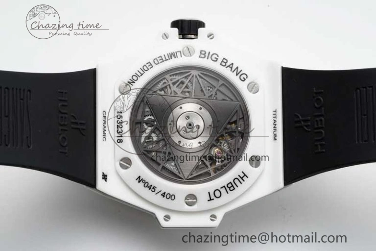 Fashionable Big Bang Sang Bleu II White Ceramic ZF Best Edition on White Rubber Strap A 6768