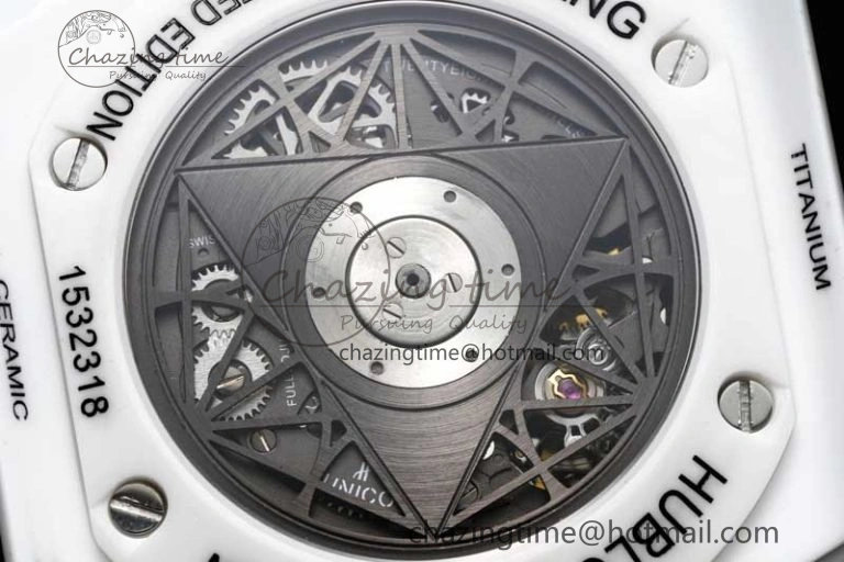 Fashionable Big Bang Sang Bleu II White Ceramic ZF Best Edition on White Rubber Strap A 6768