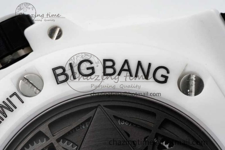 Fashionable Big Bang Sang Bleu II White Ceramic ZF Best Edition on White Rubber Strap A 6768