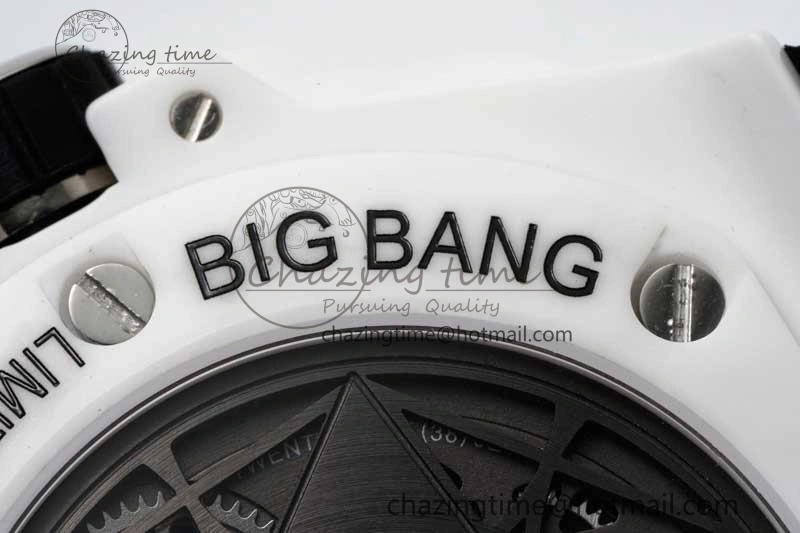 Fashionable Big Bang Sang Bleu II White Ceramic ZF Best Edition on White Rubber Strap A 6768