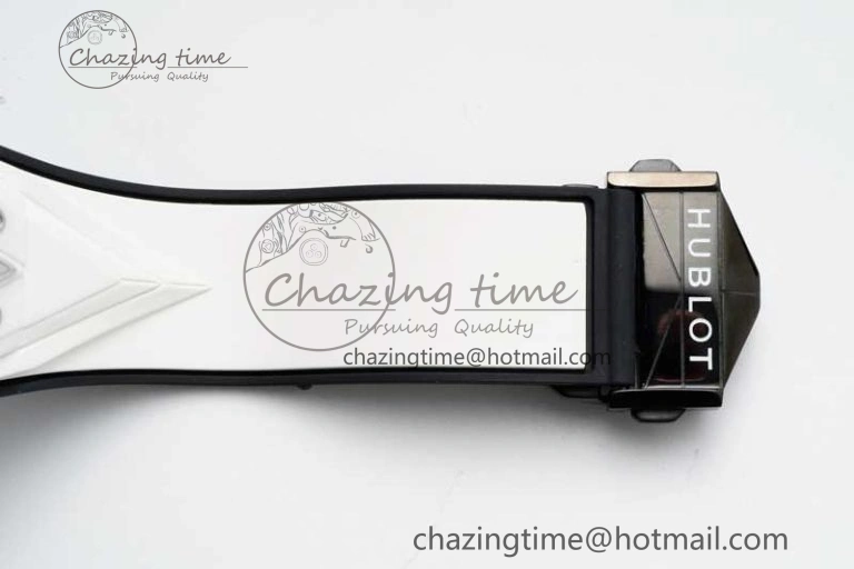 Fashionable Big Bang Sang Bleu II White Ceramic ZF Best Edition on White Rubber Strap A 6768