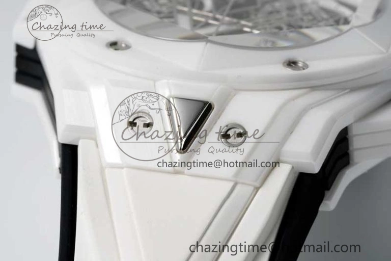 Fashionable Big Bang Sang Bleu II White Ceramic ZF Best Edition on White Rubber Strap A 6768