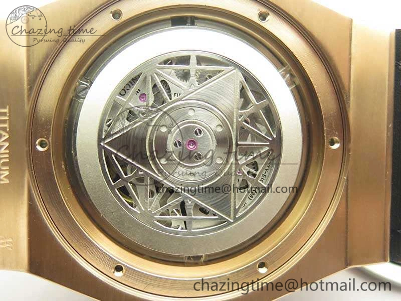 Big Bang Sang Bleu RG TMF 1:1 Best Edition Skeletonal Dial On Gummy Strap Asian HB Fashionable 6898