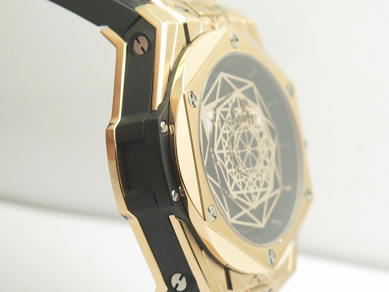 Big Bang Sang Bleu RG TMF 1:1 Best Edition Skeletonal Dial On Gummy Strap Asian HB Fashionable 6898