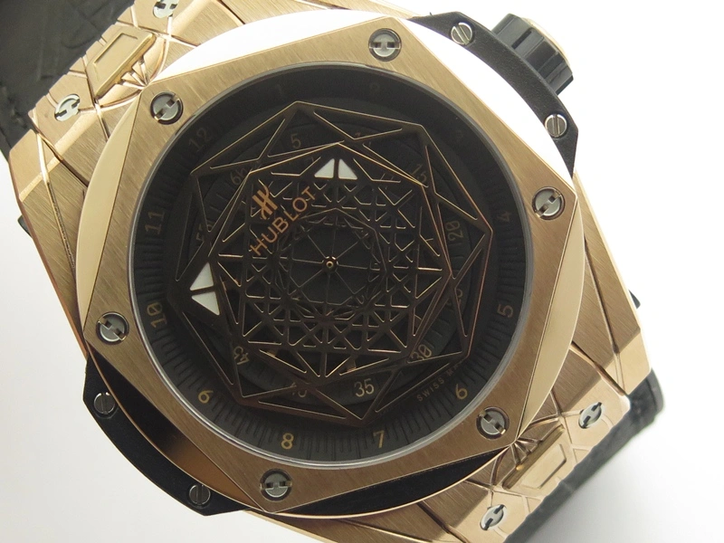 Big Bang Sang Bleu RG TMF 1:1 Best Edition Skeletonal Dial On Gummy Strap Asian HB Fashionable 6898