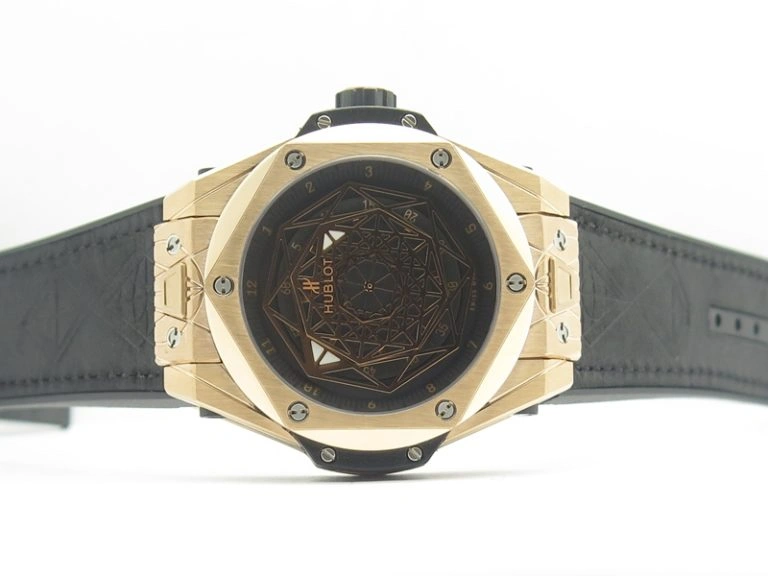 Big Bang Sang Bleu RG TMF 1:1 Best Edition Skeletonal Dial On Gummy Strap Asian HB Fashionable 6898