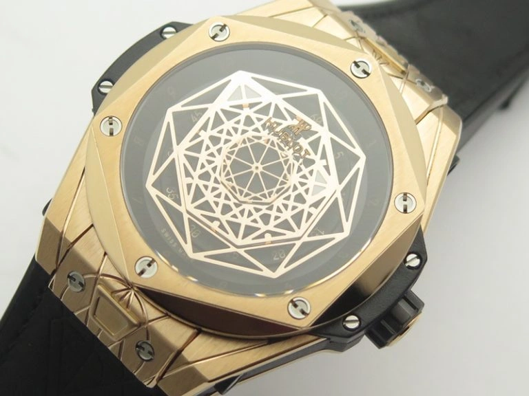 Big Bang Sang Bleu RG TMF 1:1 Best Edition Skeletonal Dial On Gummy Strap Asian HB Fashionable 6898