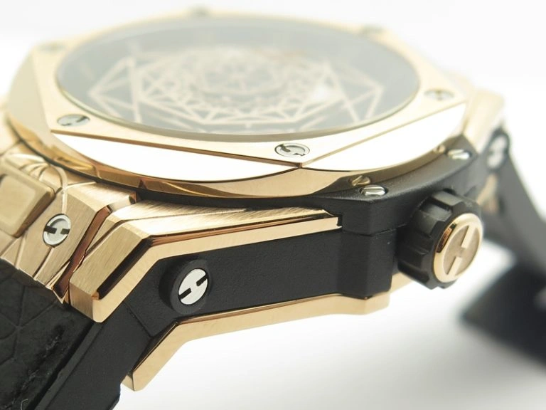 Big Bang Sang Bleu RG TMF 1:1 Best Edition Skeletonal Dial On Gummy Strap Asian HB Fashionable 6898