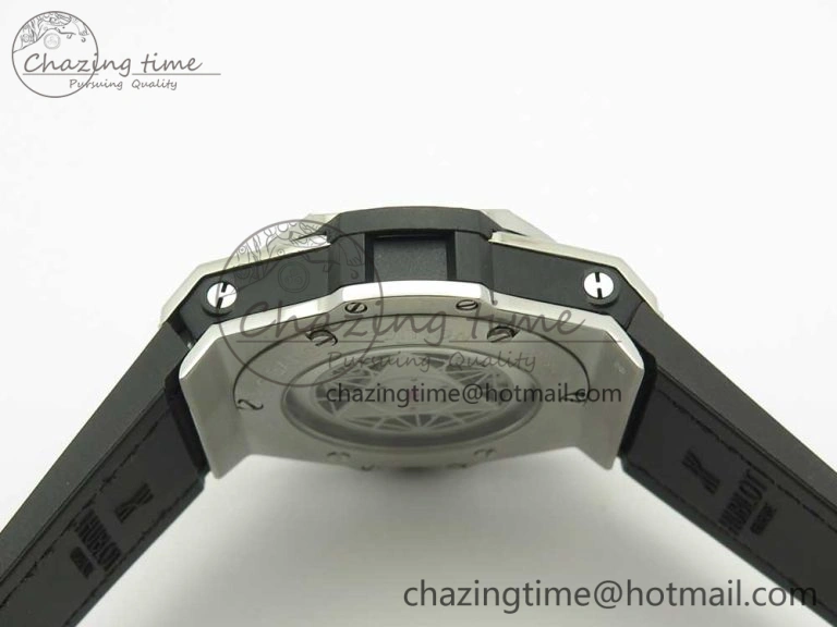 Casual Big Bang Sang Bleu SS TMF 1:1 Best Edition Blue Skeletonal Dial On Blue Gummy Strap Asian HB 6855