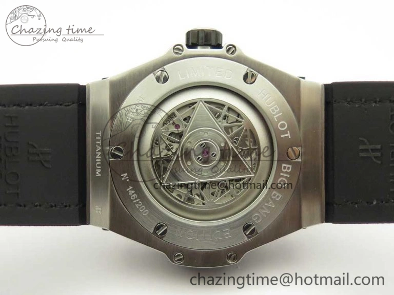 Casual Big Bang Sang Bleu SS TMF 1:1 Best Edition Blue Skeletonal Dial On Blue Gummy Strap Asian HB 6855