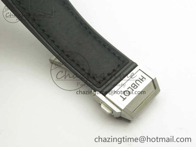 Cozy Big Bang Sang Bleu SS TMF 1:1 Best Edition Skeletonal Dial On Gummy Strap Asian HB 6902