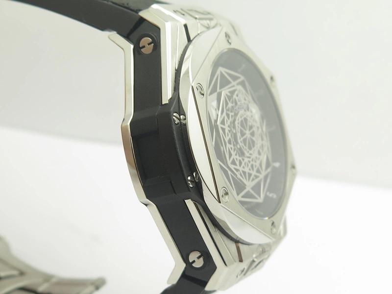 Cozy Big Bang Sang Bleu SS TMF 1:1 Best Edition Skeletonal Dial On Gummy Strap Asian HB 6902