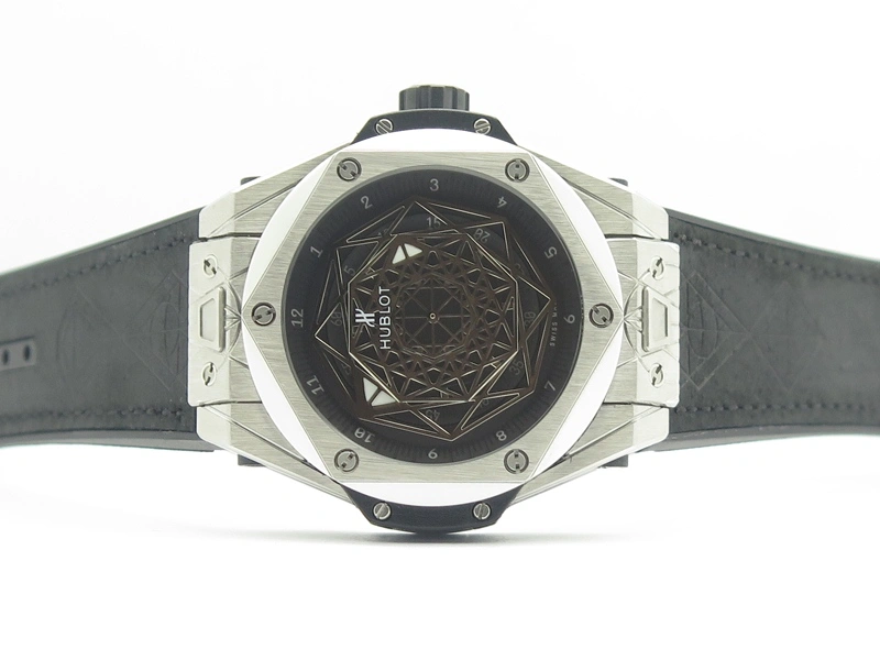 Cozy Big Bang Sang Bleu SS TMF 1:1 Best Edition Skeletonal Dial On Gummy Strap Asian HB 6902