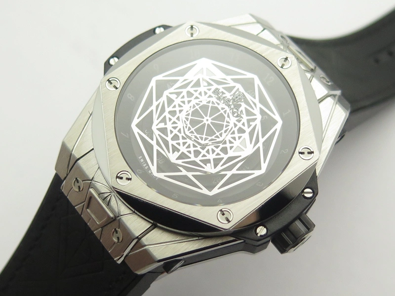 Cozy Big Bang Sang Bleu SS TMF 1:1 Best Edition Skeletonal Dial On Gummy Strap Asian HB 6902
