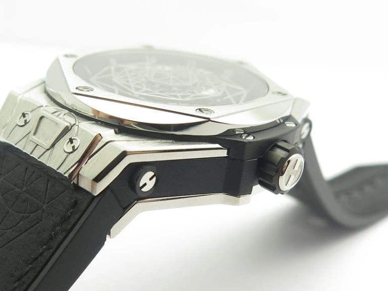 Cozy Big Bang Sang Bleu SS TMF 1:1 Best Edition Skeletonal Dial On Gummy Strap Asian HB 6902